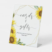 水彩ひまわり赤ちゃんシャワーカード&ギフト 台座サイン (正面)