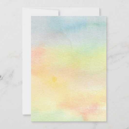 水彩ひまわり赤ちゃんシャワーサンキューカード 案内状 (裏面)