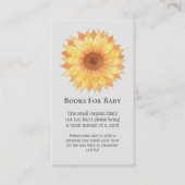 水彩ひまわり赤ちゃんシャワーブックリクエスト エンクロージャーカード (正面)