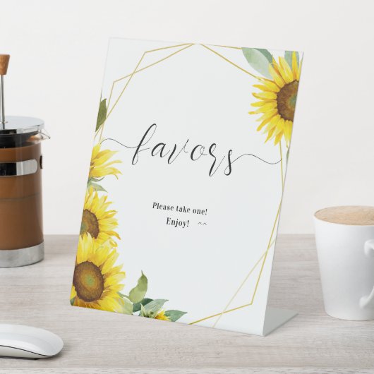 水彩ひまわり赤ちゃんシャワー好み 台座サイン (インサイチュ)