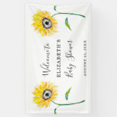 水彩ひまわり赤ちゃんシャワー歓迎シンプル 横断幕 (縦)