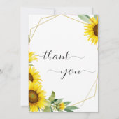 水彩ひまわり赤ちゃんシャワー サンキューカード (裏面)