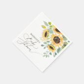 水彩ひまわり赤ちゃんシャワー スタンダードカクテルナプキン (角)