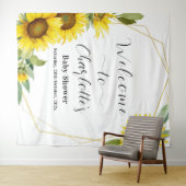 水彩ひまわり赤ちゃんシャワー タペストリー (インサイチュ(横))