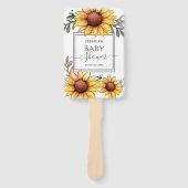 水彩ひまわり赤ちゃんシャワー ハンドファン (正面)