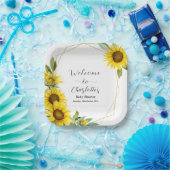 水彩ひまわり赤ちゃんシャワー ペーパープレート (パーティー)