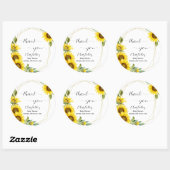 水彩ひまわり赤ちゃんシャワー ラウンドシール (シート)