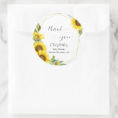 水彩ひまわり赤ちゃんシャワー ラウンドシール (バッグ)