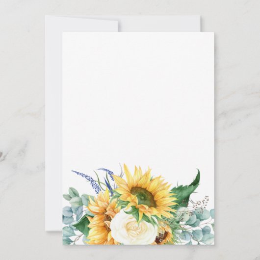 水彩ひまわり赤ちゃんシャワー(郵便) 招待状 (裏面)