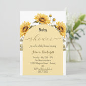 水彩ひまわり赤エレガントちゃんシャワー 招待状 (スタンド正面)