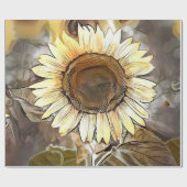 水彩ひまわり輝くコレクシエレガントョン ラッピングペーパー (フラット)