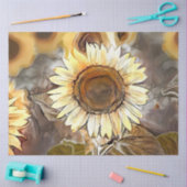 水彩ひまわり輝くコレクシエレガントョン 薄葉紙 (クラフト)