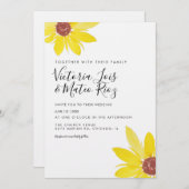 水彩ひまわり野素朴花結婚の 招待状 (正面/裏面)
