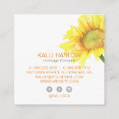 水彩ひまわり開花スパ スクエア名刺 (裏面)