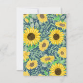 水彩ひまわり青メニュー選択RSVPカード 出欠カード (裏面)