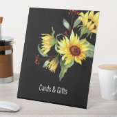 水彩ひまわり黒シャワーギフトサイン 台座サイン (インサイチュ)