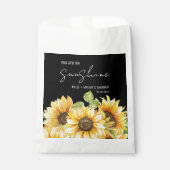 水彩ひまわり黒白カップルのシャワー フェイバーバッグ (正面)