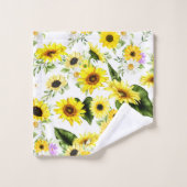 水彩ひまわり7 バスタオルセット (ウォッシュタオル)