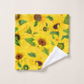 水彩ひまわり3 バスタオルセット (ウォッシュタオル)