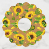 水彩ひまわり5 ワイングラスタグ (正面)