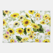 水彩ひまわり7 キッチンタオル (横)