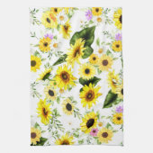 水彩ひまわり7 キッチンタオル (縦)