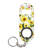 水彩ひまわり7 キーホルダー栓抜き (正面)