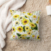 水彩ひまわり7 クッション (ブランケット)