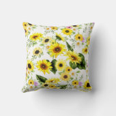 水彩ひまわり7 クッション (裏面)