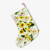 水彩ひまわり7 スモールクリスマスストッキング (裏面 (吊り時))