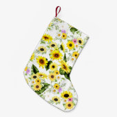 水彩ひまわり7 スモールクリスマスストッキング (正面 (吊り時))