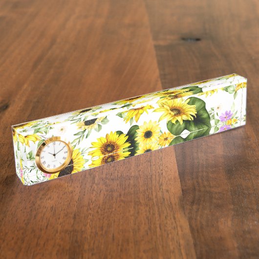 水彩ひまわり7 デスクネームプレート (側面)