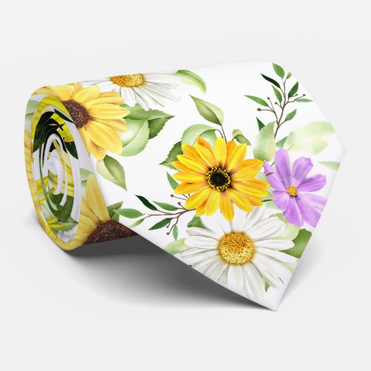 水彩ひまわり7 ネクタイ (ロール)