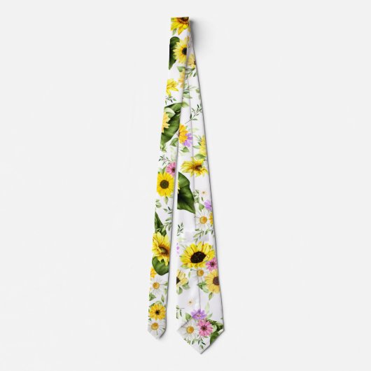 水彩ひまわり7 ネクタイ (裏面)
