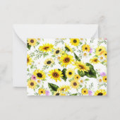 水彩ひまわり7 ノートカード (裏面)