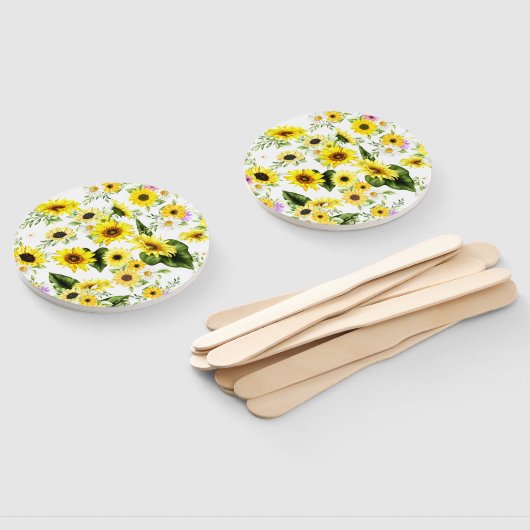 水彩ひまわり7 ハンドファン (組立なし)