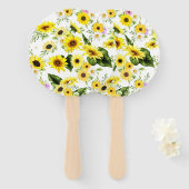 水彩ひまわり7 ハンドファン (正面&裏面)