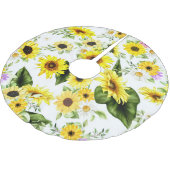 水彩ひまわり7 ブラッシュドポリエステルツリースカート (アングル)