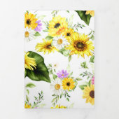 水彩ひまわり7 三つ折りカード (カバー)