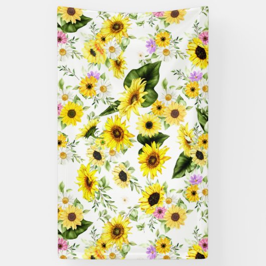 水彩ひまわり7 横断幕 (縦)