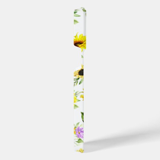 水彩ひまわり7 iPhoneケース (右側面)