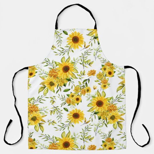 水彩ひまわり8 エプロン (正面)