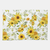 水彩ひまわり8 キッチンタオル (横)