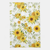 水彩ひまわり8 キッチンタオル (縦)
