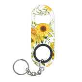 水彩ひまわり8 キーホルダー栓抜き (正面)
