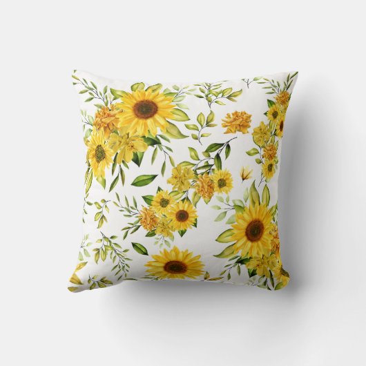 水彩ひまわり8 クッション (裏面)