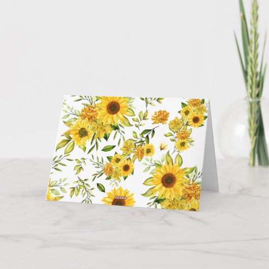 水彩ひまわり8 サンキューカード (裏面)