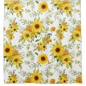 水彩ひまわり8 シャワーカーテン (正面)