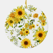 水彩ひまわり8 セラミックオーナメント (裏面)