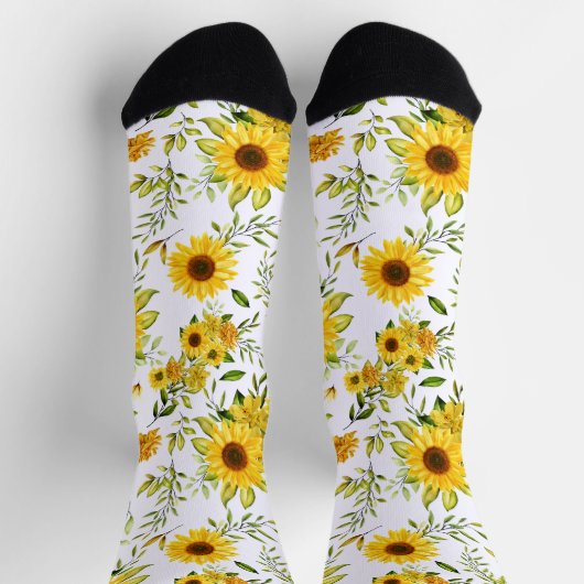 水彩ひまわり8 ソックス (上部)